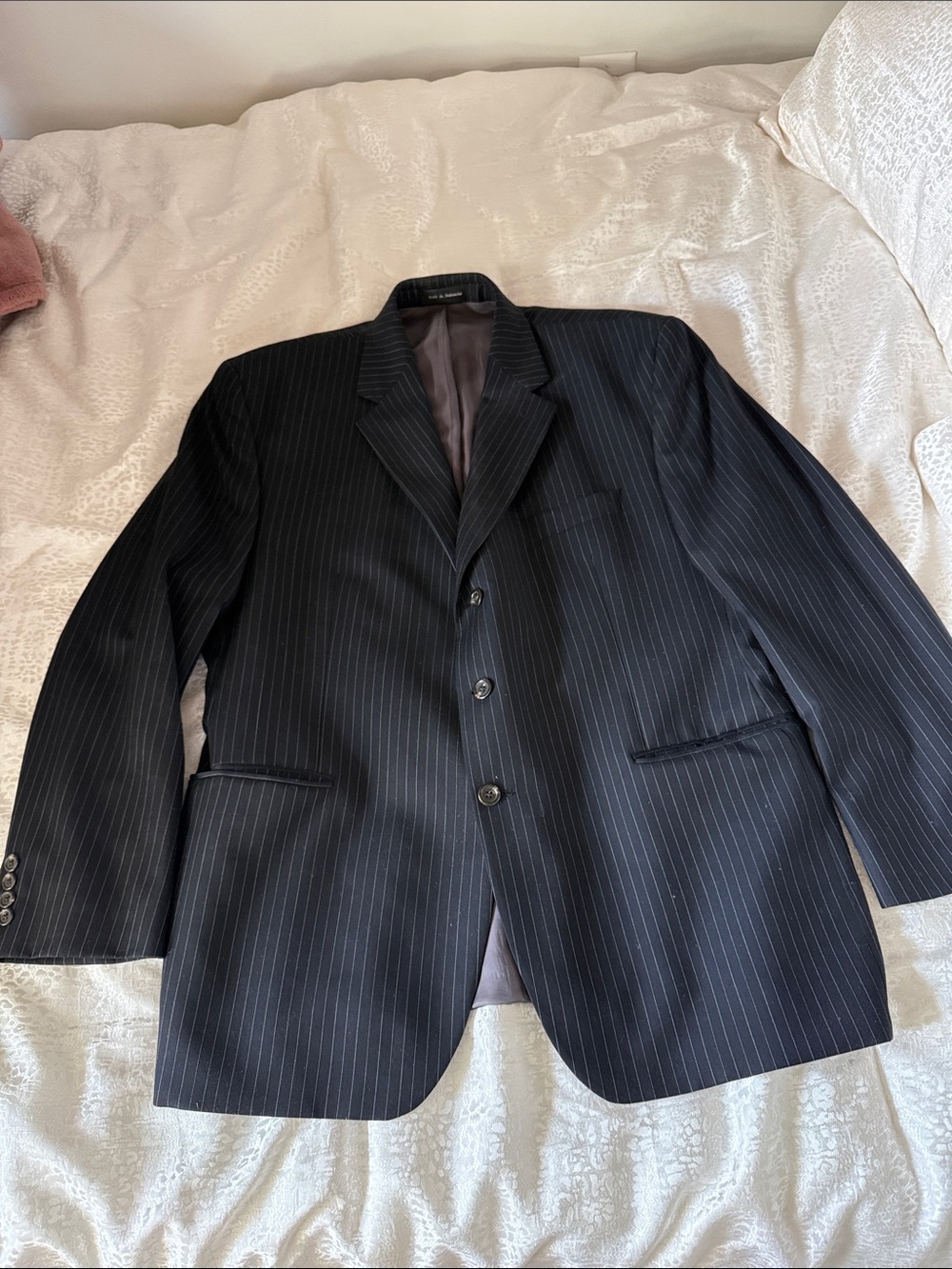 Men's Ralph Lauren Black Pinstripe Suit Jacket - Classic Single-Breasted Blazer
